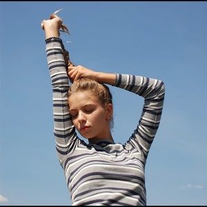 Rainbow stripe navy Subdued T-shirt